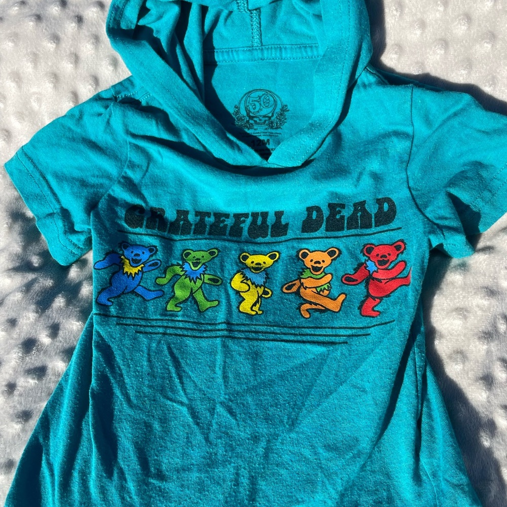 Grateful Dead Kids Teal Hoodie with Dancing Bears